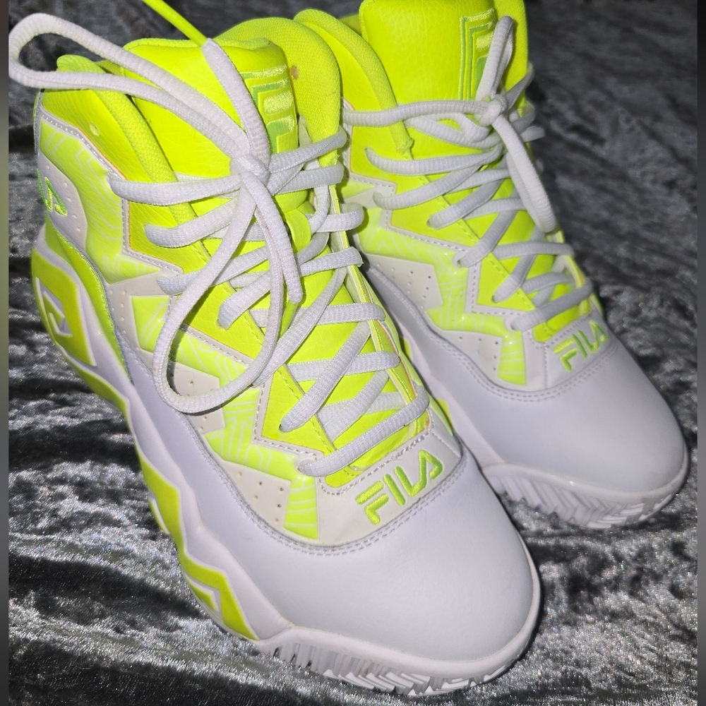 Fila Neon Yellow High-Top Sneakers
